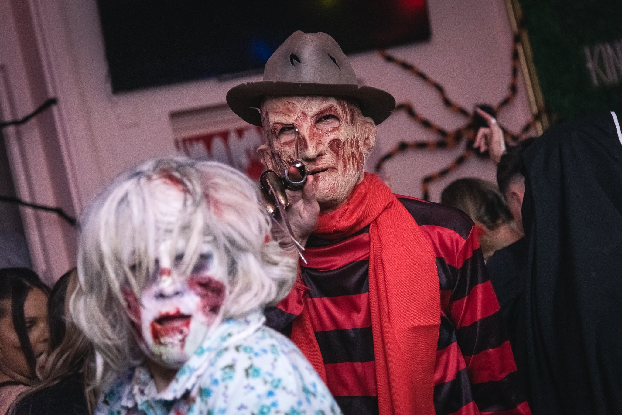 Fancy dress Freddy Kruger at Love Brunch Halloween Event