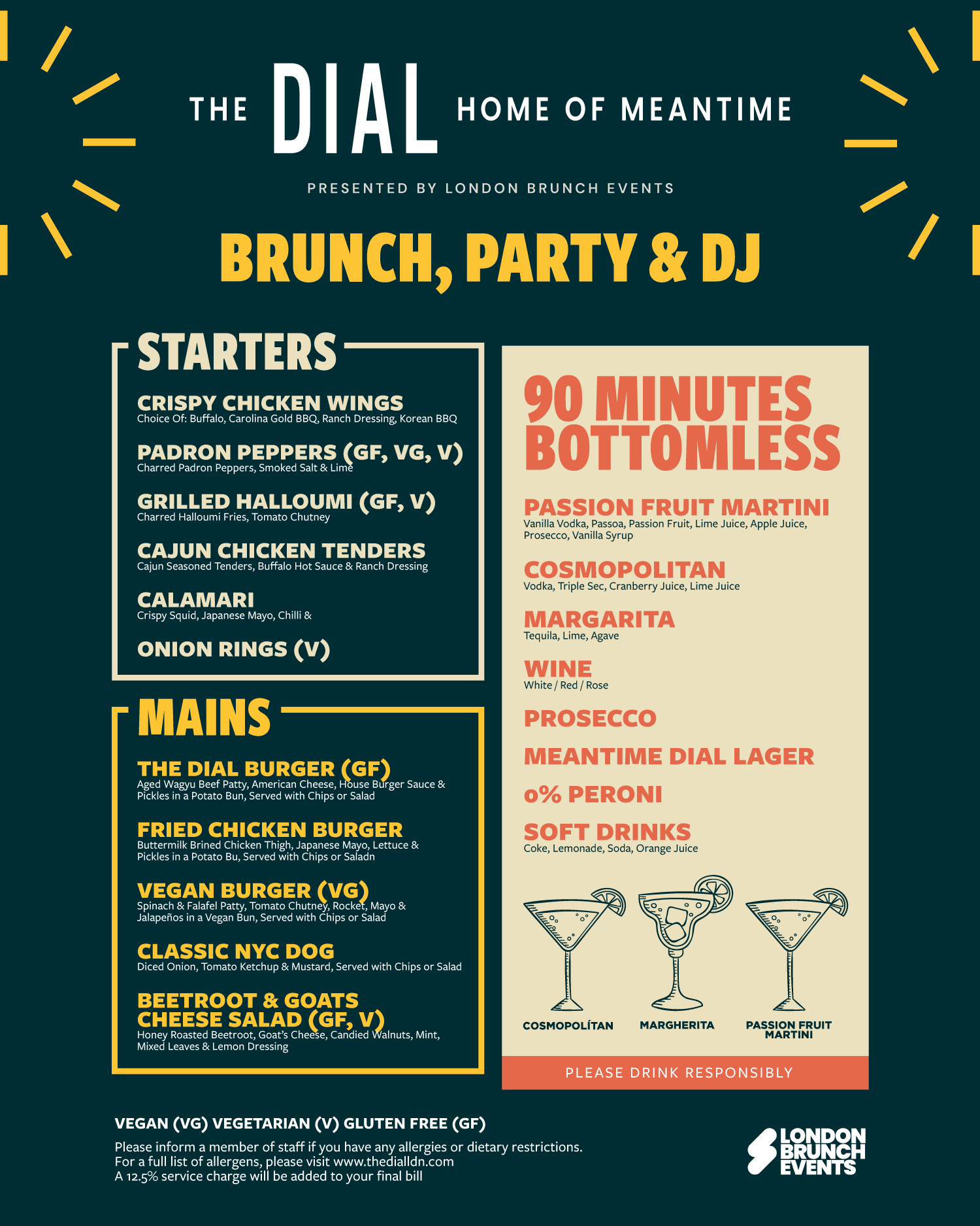 Bottomless Brunch at The Dial - Home of Meantime, Greenwich Peninsula O2