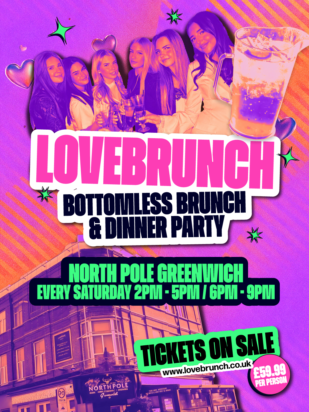 Bottomless Brunch at North Pole Bar & Grill, Greenwich