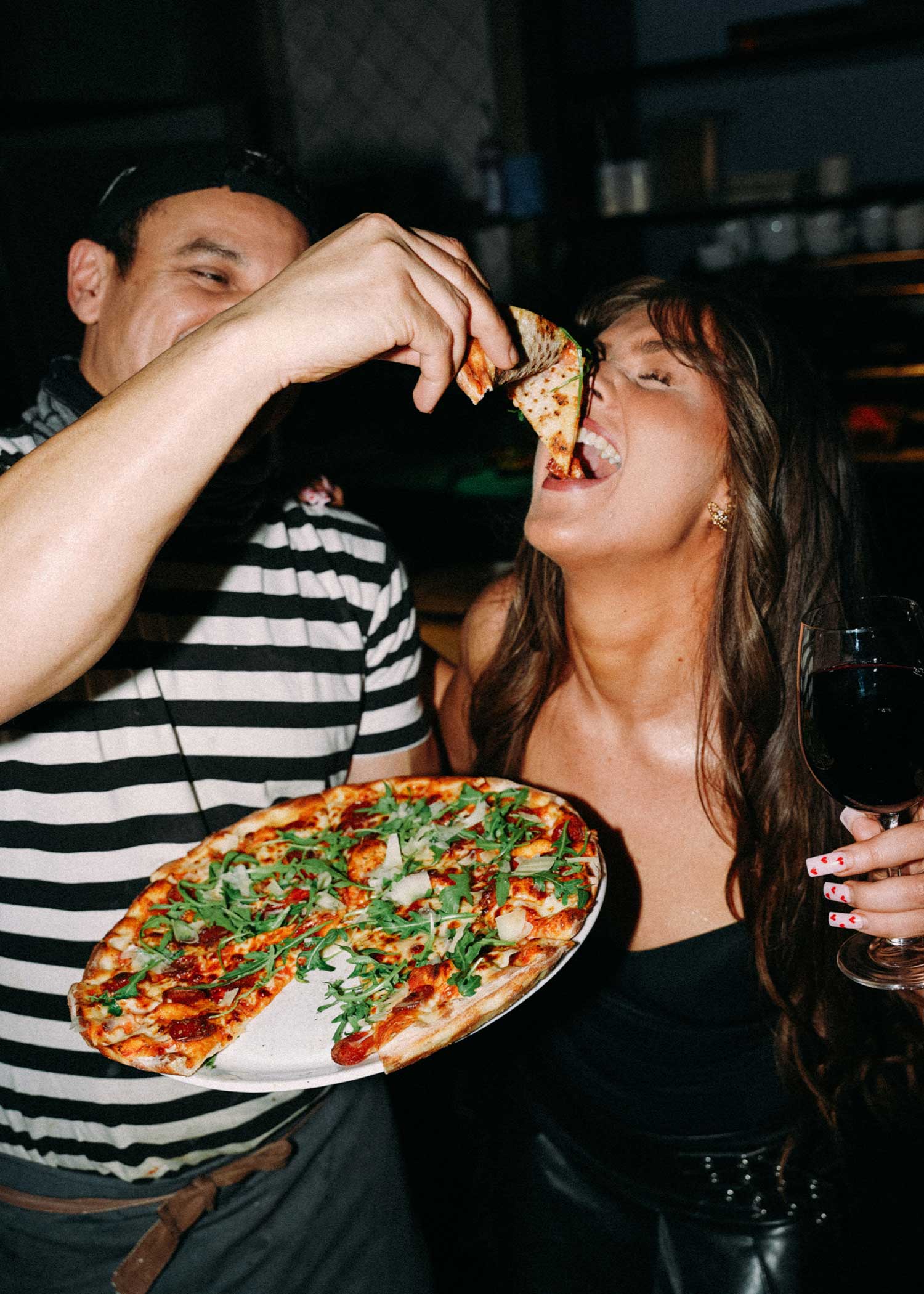 PizzaExpress bottomless brunch party in Chelsea London with pizza and prosecco