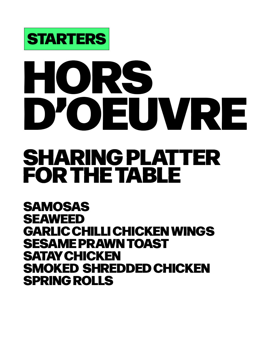 Starters - Sharing Platter (Select this once)