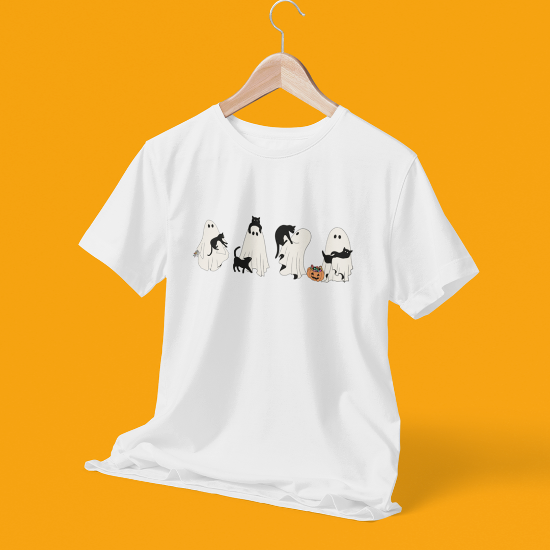 Cat Halloween White T-Shirt