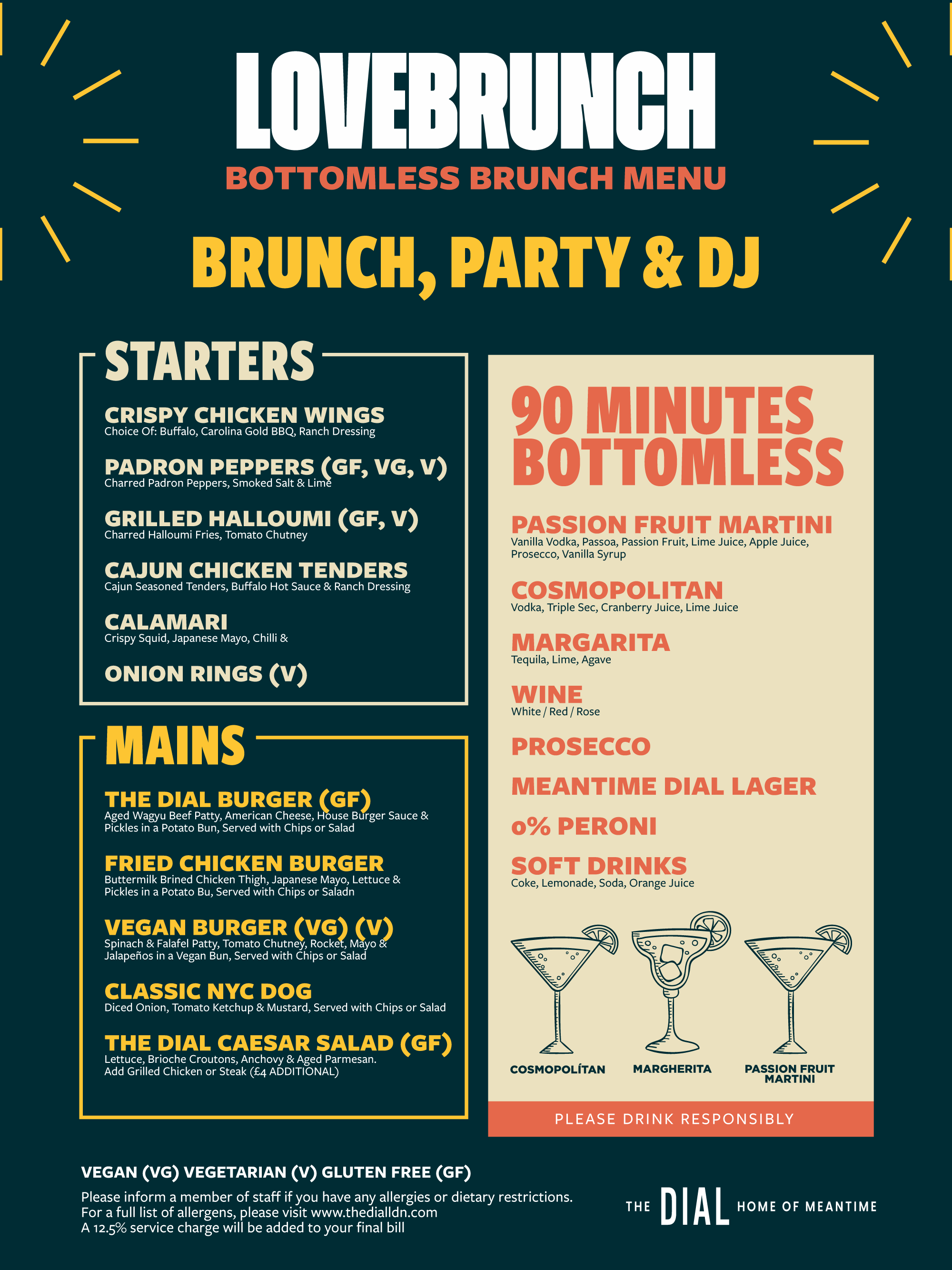 Bottomless Brunch at The Dial - Home of Meantime, Greenwich Peninsula O2