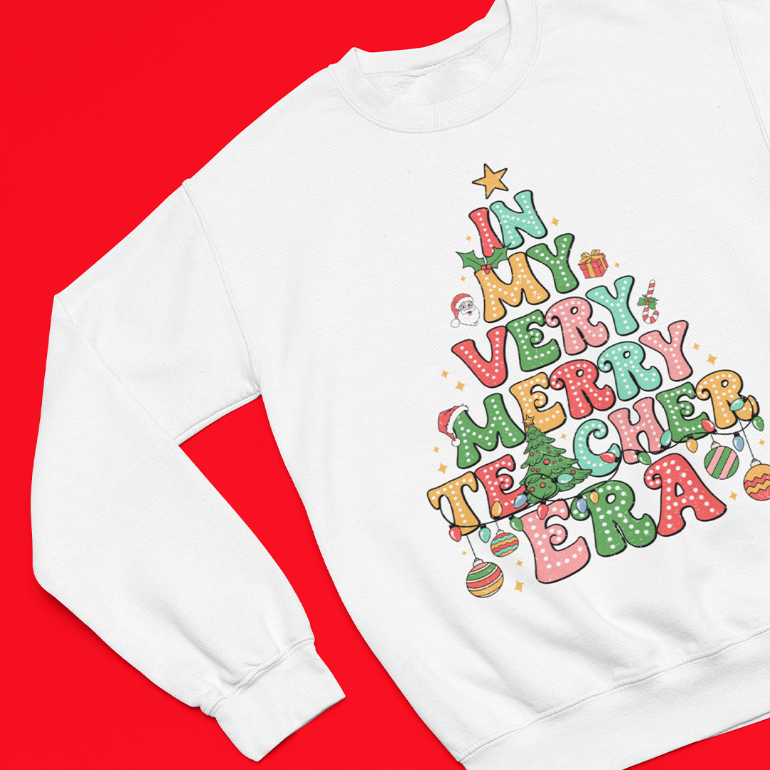In My Very Merry Teacher Era Graphic Printed Christmas Jumper
