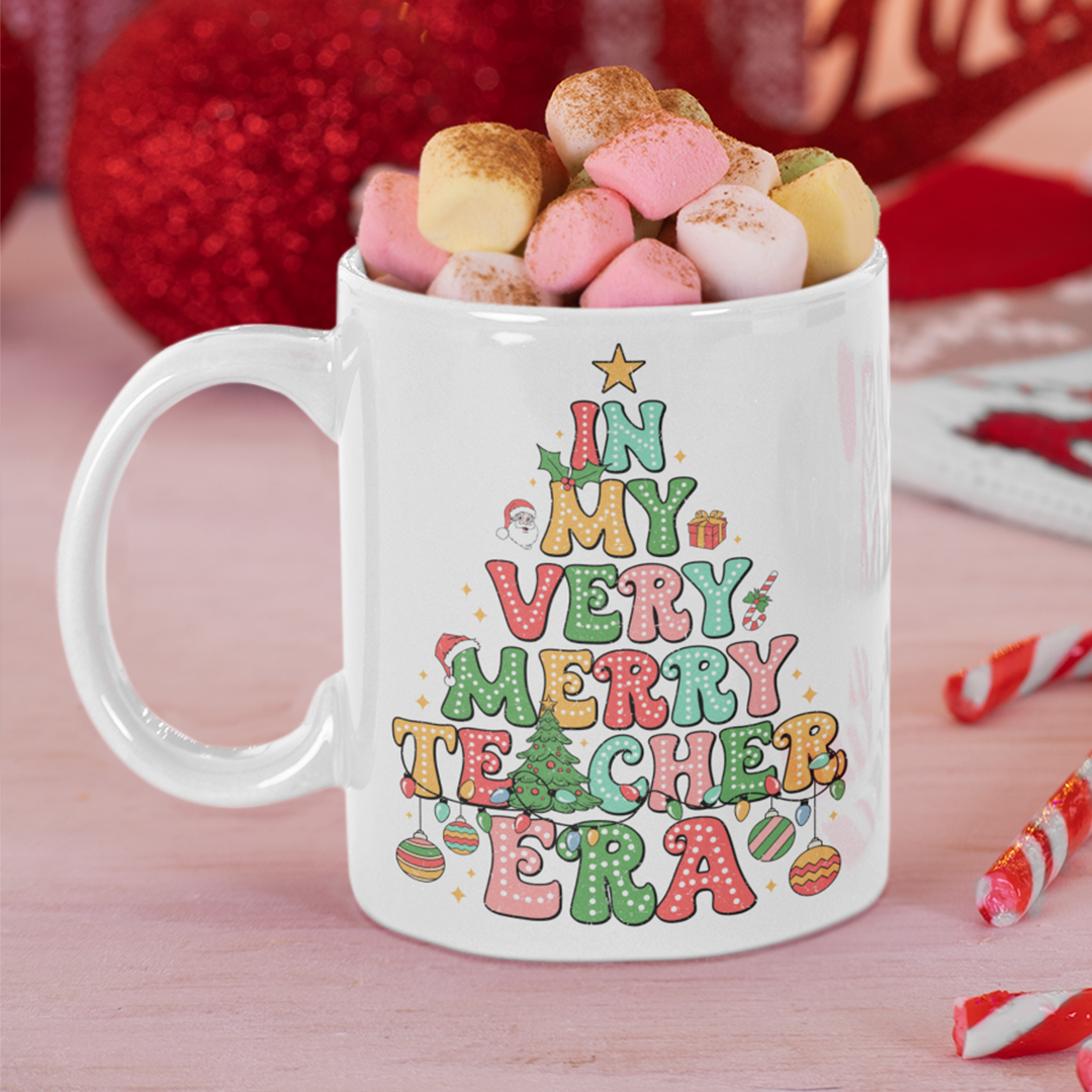 In My Very Merry Teacher Era Graphic Printed Christmas Mug