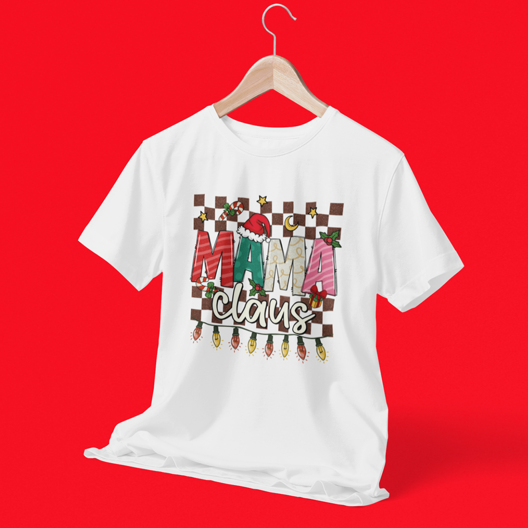 Mama Claus Graphic Printed Christmas T-Shirt
