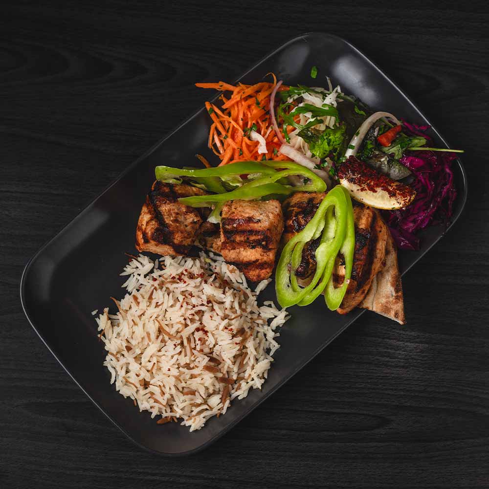 Main: Chicken Shish (GF with salad/no pitta)