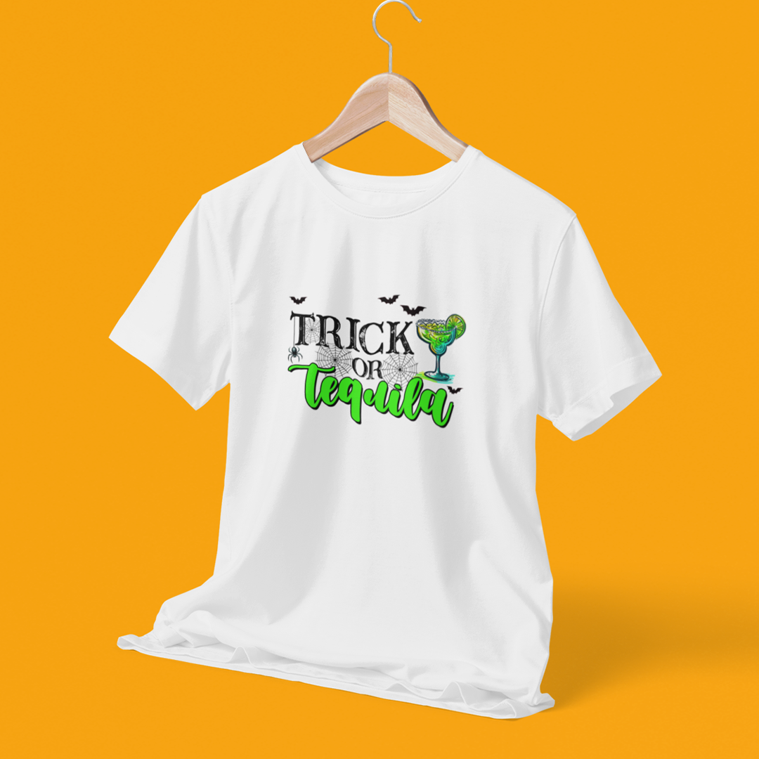 Trick or Tequila Halloween White T-Shirt